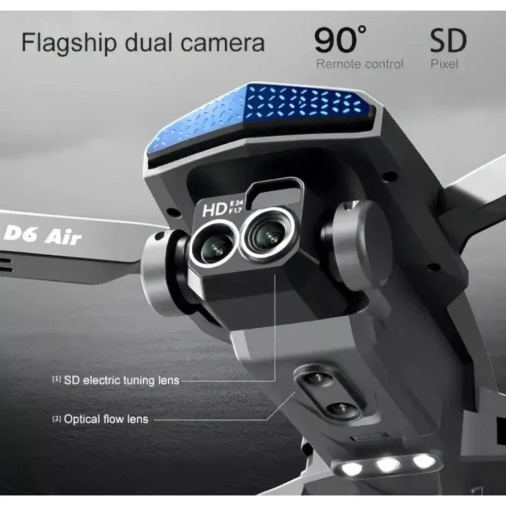 DLRC D6 AIR HD Dual Camera Drone Foldable WiFi FPV Quadcopter w/2 Batteries/Case
